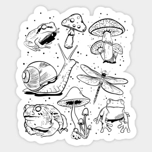 Cottagecore Goblincore Mushroom Fungi Mycology Forager Frog Sticker